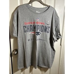 New England Patriots Super Bowl Champions Nike Tee Gray‎ T-Shirt Men XXL